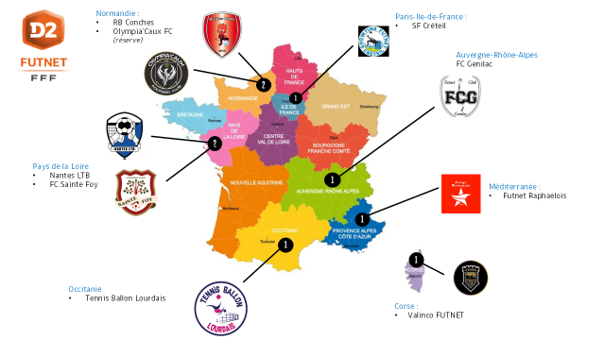 Archives FFF LES NEUF CLUBS DE D2 EN LICE